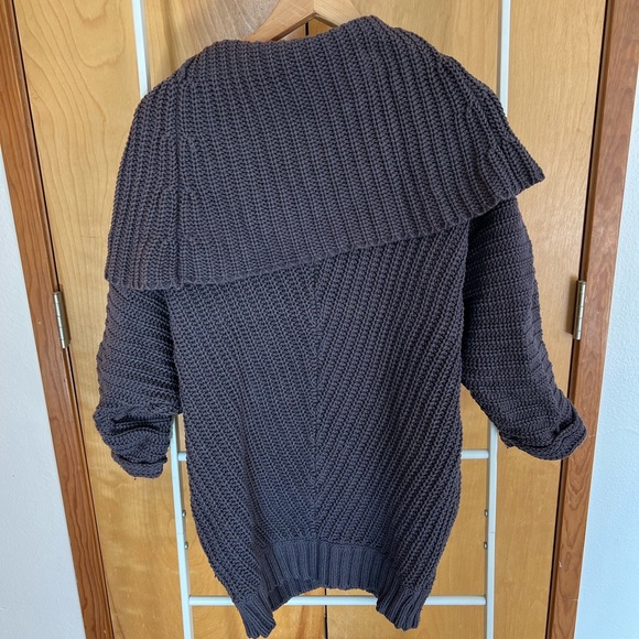 Anthropologie Moth Purple-Grey Oversize Cowl Neck Dolman Sweater Size Small - Picture 2 of 12